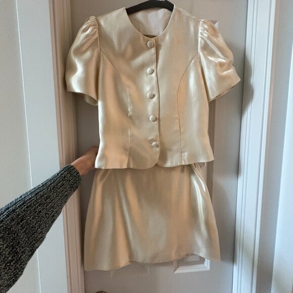 Reformation Mika Two Piece - Cream Size 4 - Picture 7 of 10